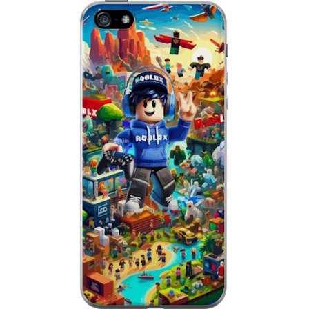 Yhteensopiva Puhelinkuori Apple Apple iPhone 5 Suuri yksityiskohtainen Roblox-maailma täynnä hahmoja, seikkailuja ja värikkäitä ympäristöjä, t