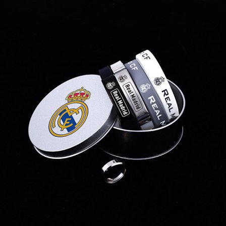 Fotbollsklubbs logotyp armband [rund ask] 4 armband + ring [Real Madrid]