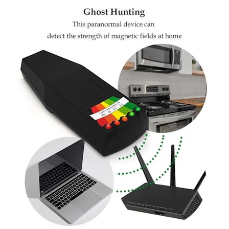 EMF Meter Magnetfeltdetektor Spøkelsesjakt Paranormalt Utstyr Tester Teller Med 5 LED