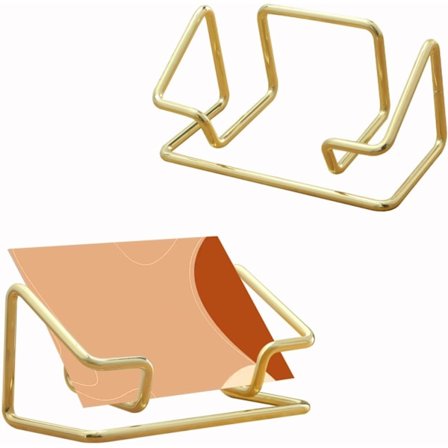 10x4,9x4,7cm 2-pack Visitkortshållare Skrivbord Metall Visitkortshållare Display Visitkortsställ för Kontor Hem Skrivbord (Guld)