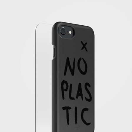 Charcoal Black No Plastic telefonfodral & skärmskyddspaket | agood, iPhone 6 7 8 SE