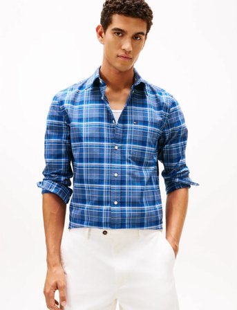 Tommy Hilfiger Oxford Heritage Plaid Rf Shirt - Blue - S