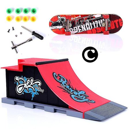 Tech Finger Skateboard Kit Finger Bike BMX Mini Tvåhjuling Scooter Board Skate Fingers Sportsträning Rekvisita Ramp Skate Park Leksaker Pop