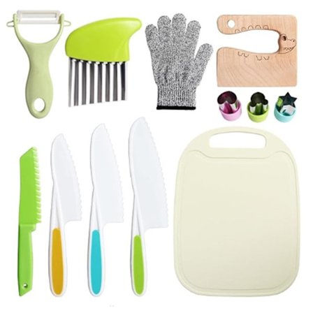 Barnekjøkkenkniver Kjøkkensett Kjøkkenutstyr for barn Flerfarget