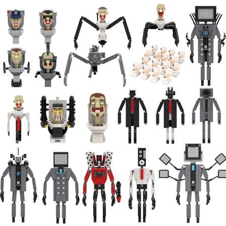 Gamer Skibidi Toalett Action Figur Byggsten Leksaker TV Man Toilet 319Pcs