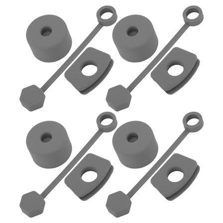 4 Sett Silikon Sølesikker Propp Sett Tumbler Tilbehør Inkludert Sugerørdeksel Firkantet Lekkasjestopper Rund Lokk Propp Plug Grå