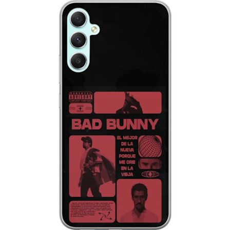 Kompatibel Mobilcover til Samsung Galaxy A34 Bad Bunny NFL-inspireret skjoldlogo med amerikansk fodbold og stjerner
