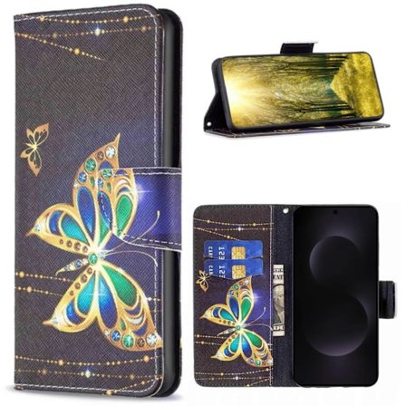 Plånboksfodral Samsung Galaxy S25 Edge - Guldfjäril