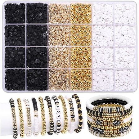 Armbandssats vänskap guld pärlor lera pärlor smycken&armbandssats för tonårsflickor charm armband tillverkare set med bokstav