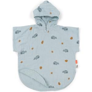Done by Deer GOTS Beach Wally Printed Bath Poncho Blue One Size - Textile - One size - Blue - Mädchen