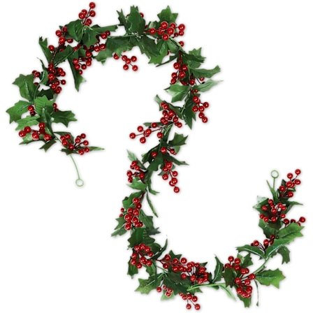 1,75 m rød bær juleguirlande, rød bær guirlande fleksibel juleguirlande dekorationer til have hjem indretning jul