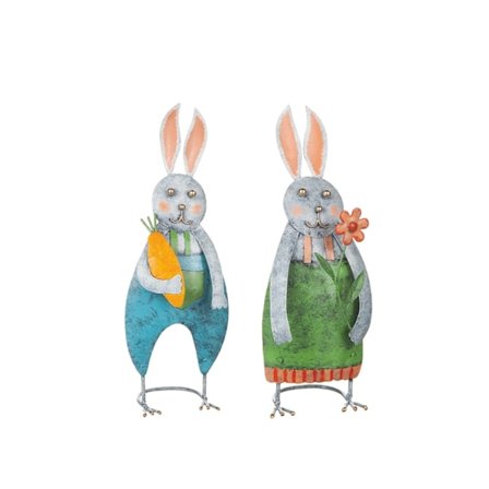 Påskharar i hamrad plåt 1 par 32 cm Different Design