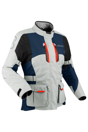 MC-Jakke Bering Siberia Dame Grå/Blå/Rød M