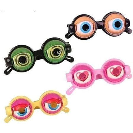 4 sjove blinkende practical joke-briller, en ny og interessant rekvisit. Har en snor til manuel styring af blinkfunktionen.