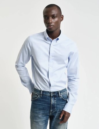 GANT Slim Pinpoint Oxford Shirt - Blue - XXXL