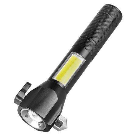 Multifunktionel bilsafety hammer lommelygte USB genopladelig nød overlevelses udendørs belysningsudstyr nød arbejdslys