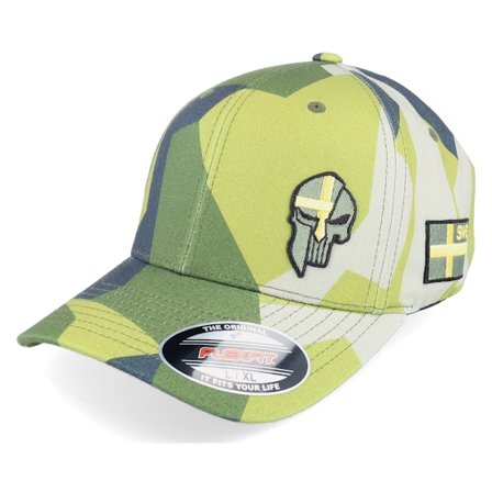 Army Head - Camo flexfit Cap - Sverige Sweden Army Skull M90 Camo Flexfit @ Hatstore