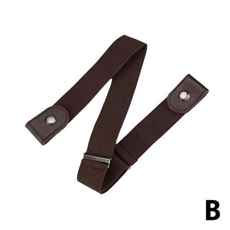 Koreansk Mode Jeans Bukser Kvinder Elastisk Sømløs Læder Taljebånd Usynligt Dovent Taljebælte