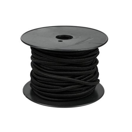 Resårsnöre på rulle 6 mm 25 m svart