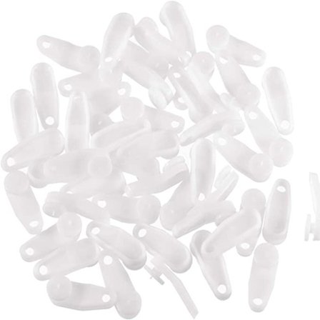 50 st vita gardinskena krokar, vita plast dusch gardin krok, dusch gardin skena