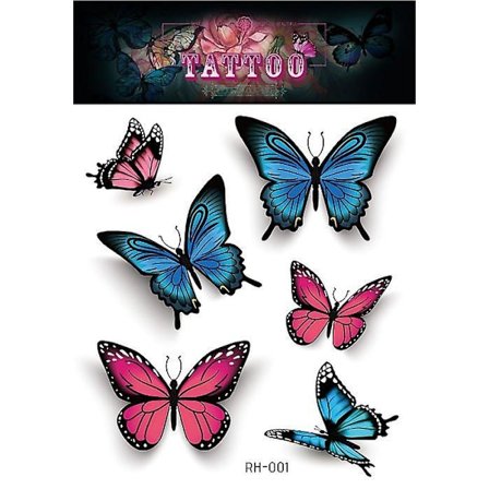 10 stk. sommerfugl tatoveringer til børn og kvinder, 3d tatoveringer, farverige midlertidige tatoveringer til kroppen, sommerfuglefestgaver (B)