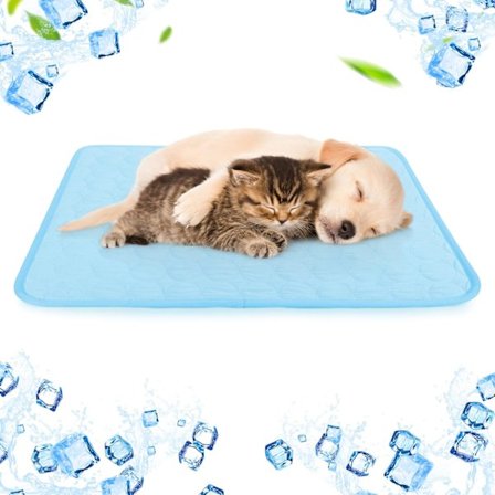 Kølemåtte til hunde og katte, hundekølemåtte, genanvendelig, absorberende, giftfri, kølemåtte til hunde og katte (blå, M)