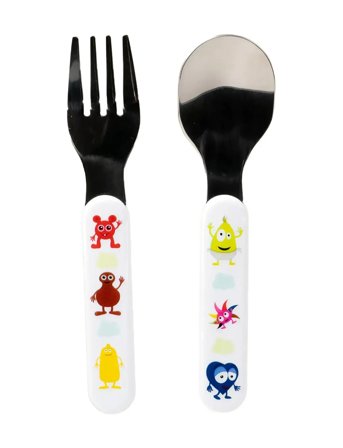 Babblarna Babblarna- Cutlery, Fork & Spoon - Multi/patterned - 14 cm