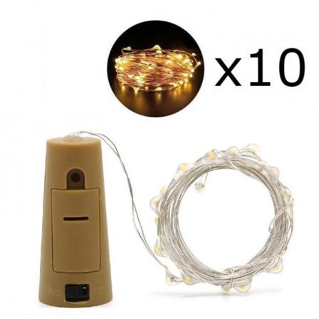 Ljusslinga För Flaska Led 10-pack, Varmvit