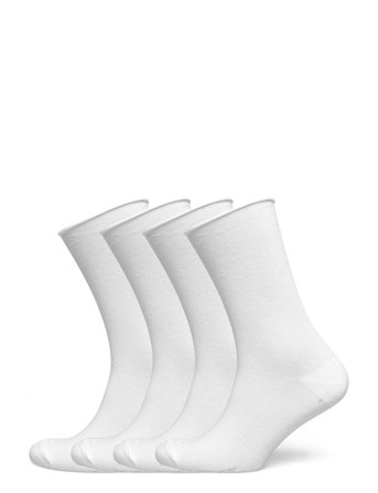 Lindex Sock 4 P Thin Roll Edge - White - 36/38