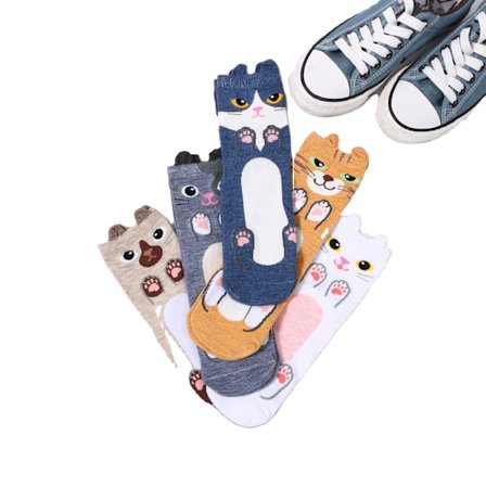 Sjove og anderledes sokker designet af søde dyr til kvinder, gaveidé