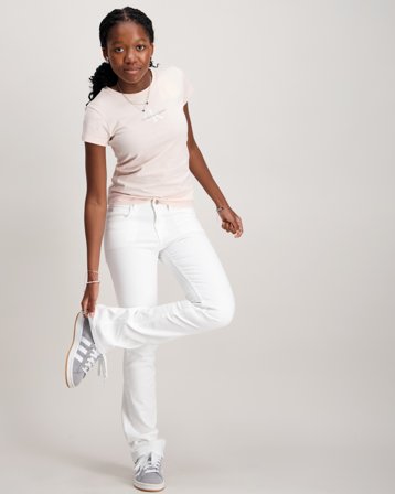 Calvin Klein FLARE WHITE Wit Broeken Meisjes - Kids Brand Store