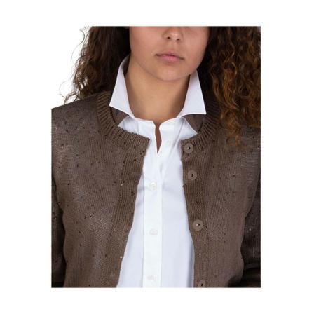 Brunello Cucinelli, Cardigan Paillettes Bruin, Dames, Maat:M,tencel