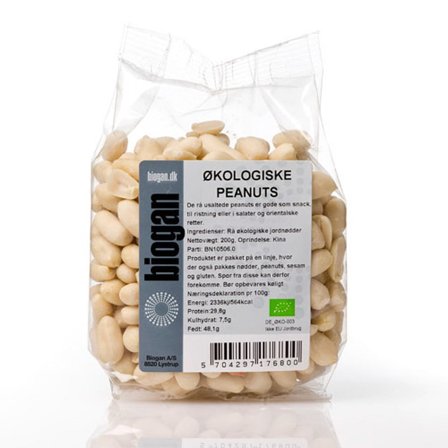 Biogan Peanuts rå Ø 200 g, Helse & Madvarer, Nødder, Peanuts