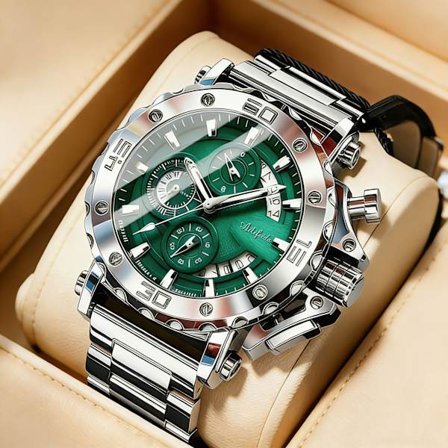 Iron Heart Herrklocka Kvarts Multifunktion Luminous Vattentät