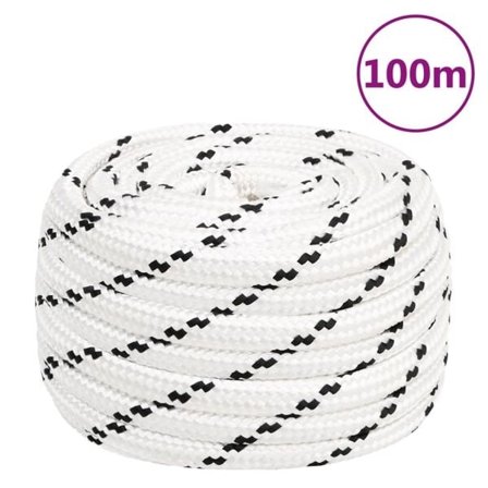 vidaXL Rep vit 18 mm 100 m polyester