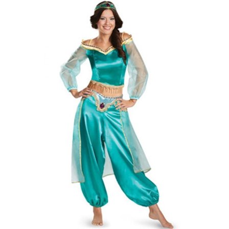 Kvinnor Cosplay Prinsessa Jasmine Kostym Aladdin Halloween Party zy ljusblå L[GKS]