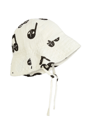 Mini Rodini Note muslin sun hat Mössor & hattar Unisex Vit 48/50