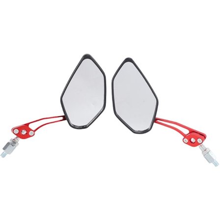 2 stk Serie/Set Universal 360 Graders Rotasjon Bakre Speil Scooter Bakre Speil 8/10Mm Svart+Rød