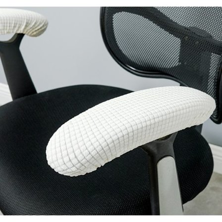 Valkoinen 1 Pari Polyester Kyynärnoja Suojat Toimistotuolille - Irrotettava