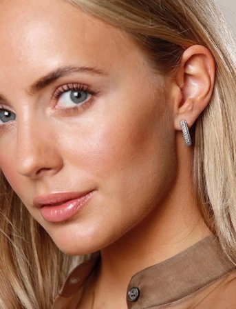 Bud to rose Lola Crystal Hoop Gold - Silver - ONE SIZE