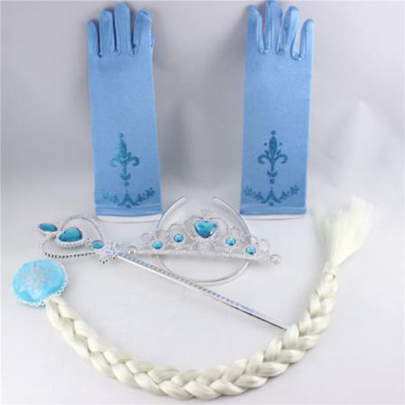 Frozen Kid Girl Cosplay Handskar + Krona + Trollstav + Magic