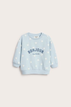 Kappahl | Sweatshirt med hjärtan Blå 80 | Blå