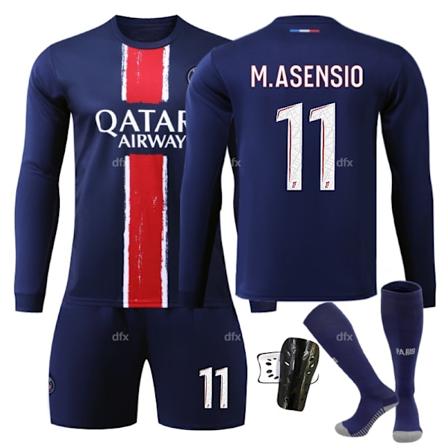 Paris Saint-Germain Lasten Kotipeli 2024-2025 Syksy Ja Talvi Nro 11 Sukat + Varsi S M.ASENSIO No 19 socks + Guard S