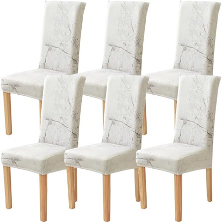 Matstolsöverdrag Set om 6 Stretch Slipcovers Elastiska Stolar C