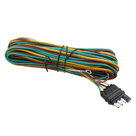 25ft 4-flat Trailer Light Wiring Harness Extension Kit Med Jordkabel
