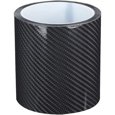 Kolfiber Bil Dörrtröskelskydd Film, Svart Kolfiber Stötfångarskyddsfilm, Anti-Repa Självhäftande Tejpband