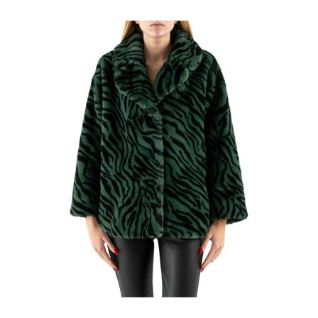 Liu Jo Faux Fur Shearling Jas , Groen , Dames , Maat: S