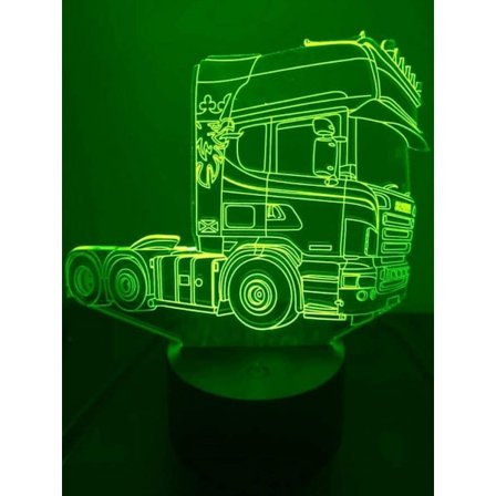 3D Kuorma-auton Traktorin Auton Yövalo Pöytä Työpöydän Optinen Illuusio Lamput 7 Väriä Vaihtavat Valot LED-pöytälamppu