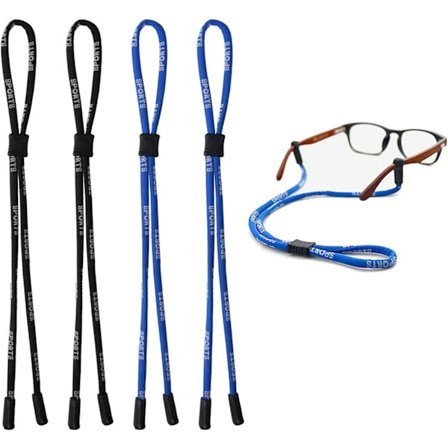 4 stk. Sikkerhetsbriller Stropp, Brillekjede brillesnor solbrillekjede Universell Passform Tau Sportsbriller Snøre Justerbar
