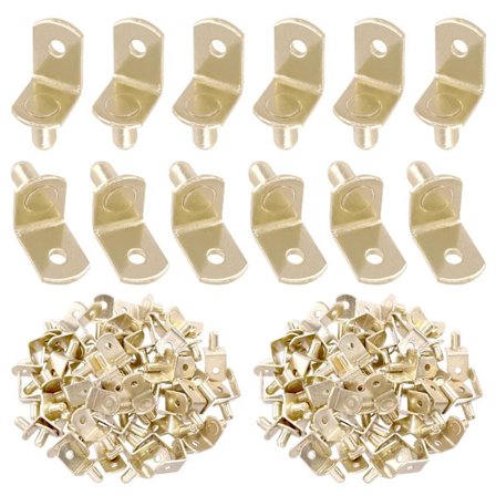 60 kpl L-hyllytappeja, 6 mm kultaiset tuet reiällä, pinnoitetut teräshyllynkannattimet kiinnikkeet kaappipidikkeet hyllyreikiin kirjahyllyissä